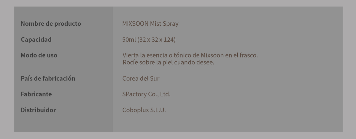 mixsoon Mist Spray MIXSOON