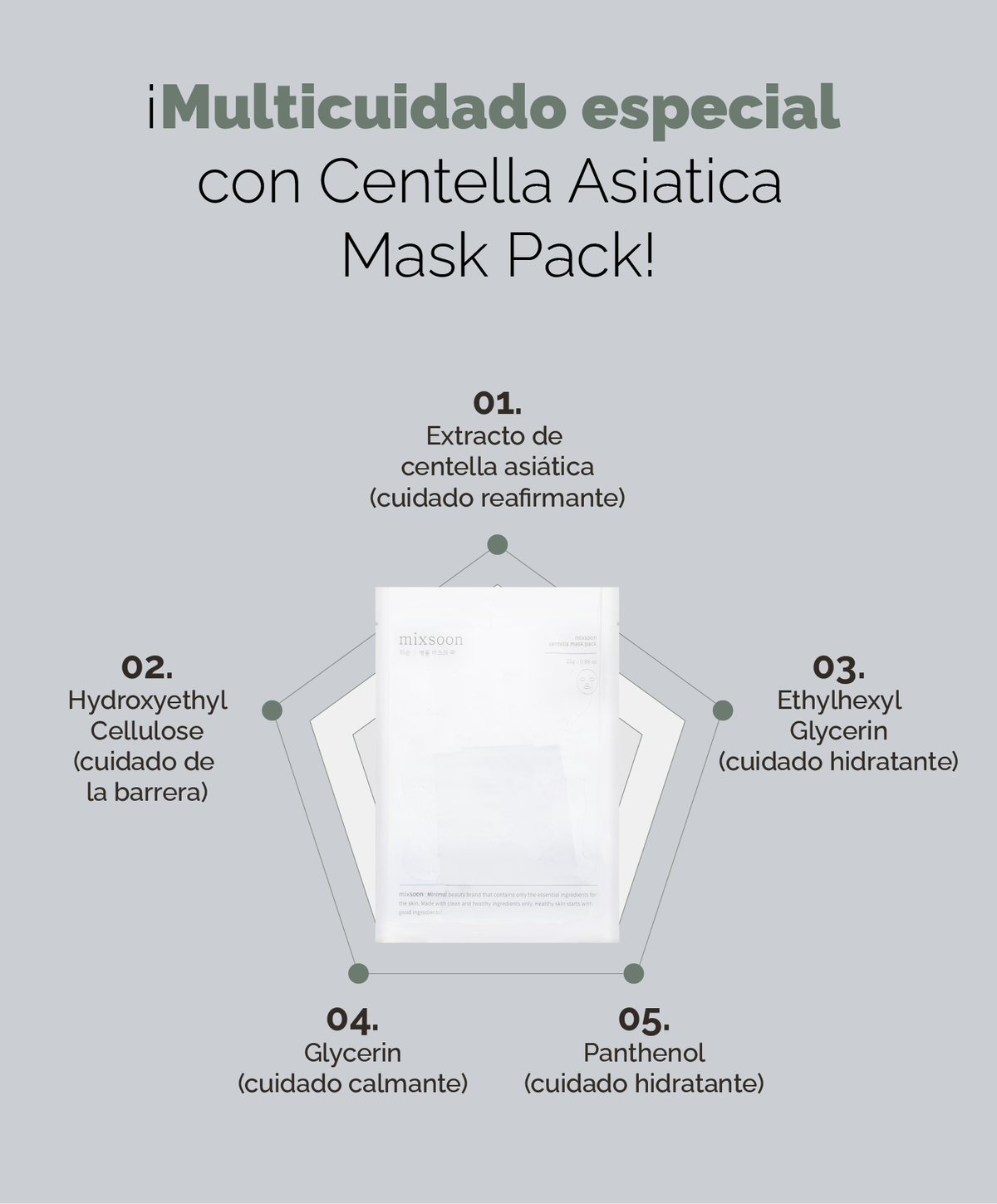 MIXSOON Centella Mask Pack (1 unidad) MIXSOON